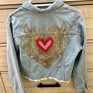 embroidered denim jacket from Brazil